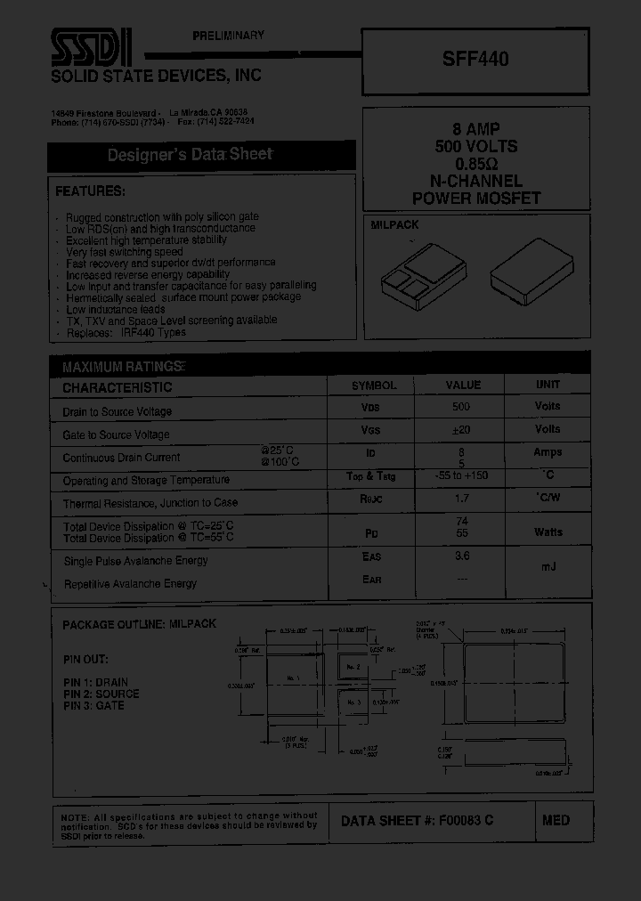 SFF440_1307495.PDF Datasheet
