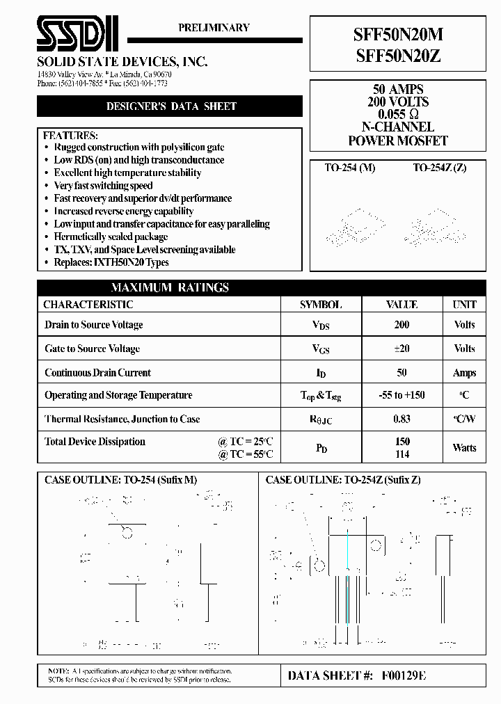 SFF50N20Z_1307509.PDF Datasheet