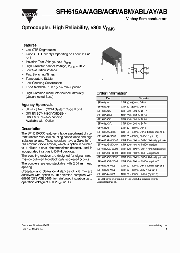 SFH615ABM_1085417.PDF Datasheet