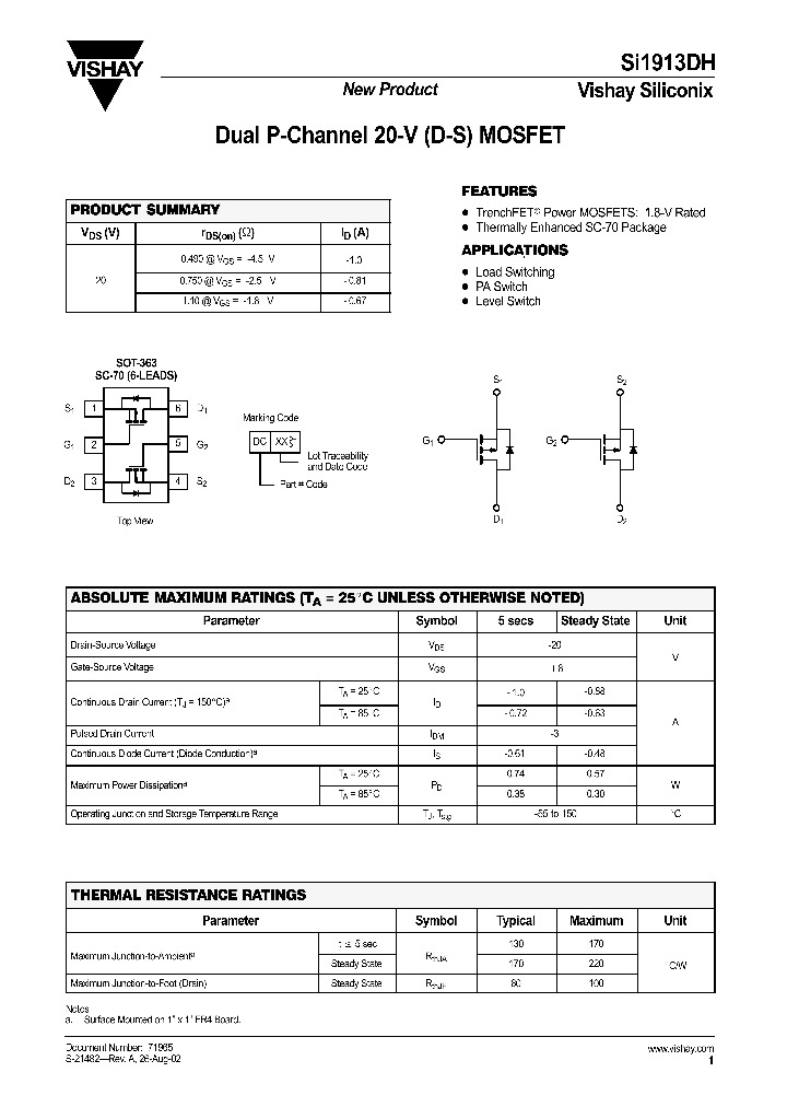 SI1913DH_1308622.PDF Datasheet