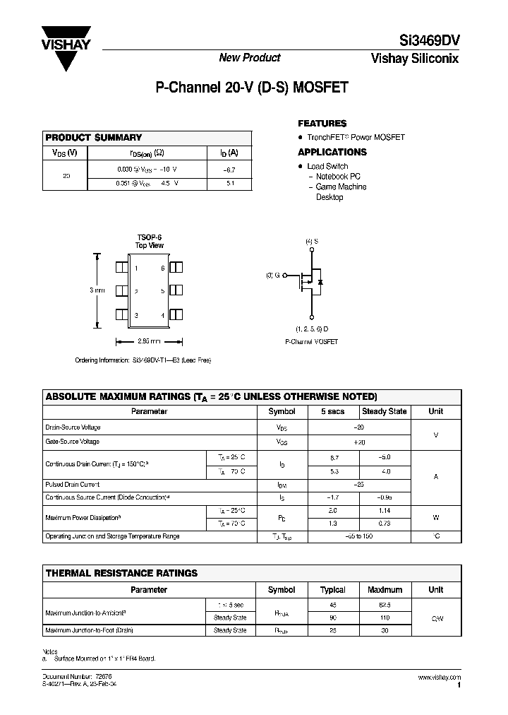 SI3469DV-T1-E3_1308732.PDF Datasheet
