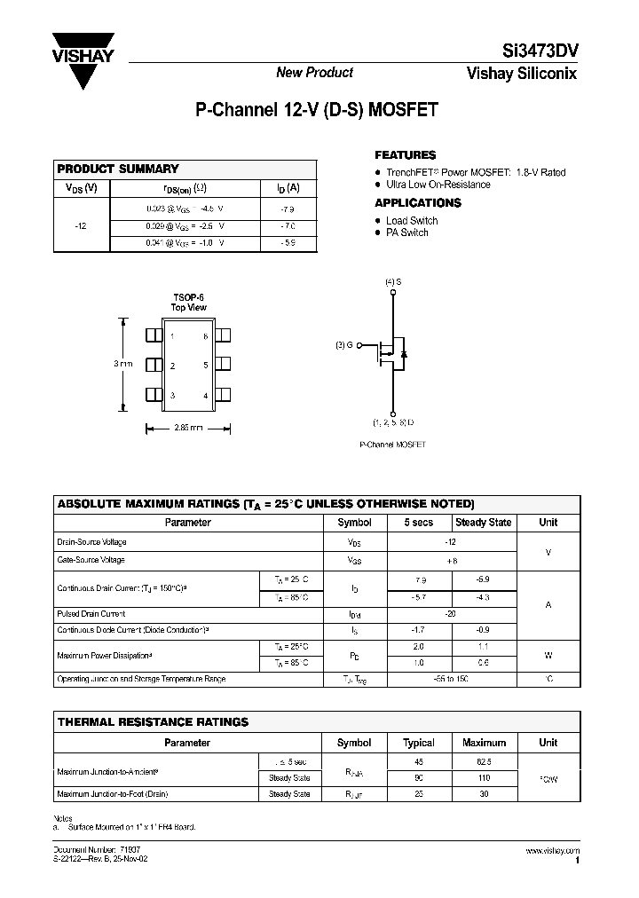 SI3473DV_1308734.PDF Datasheet