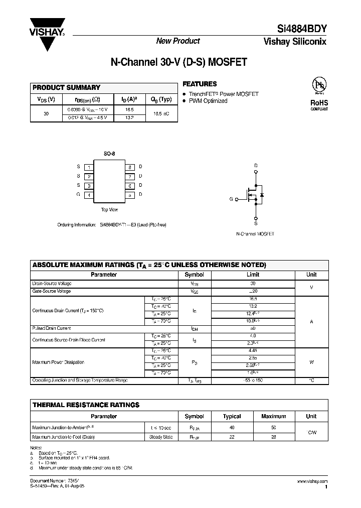 SI4884BDY-T1_1308887.PDF Datasheet