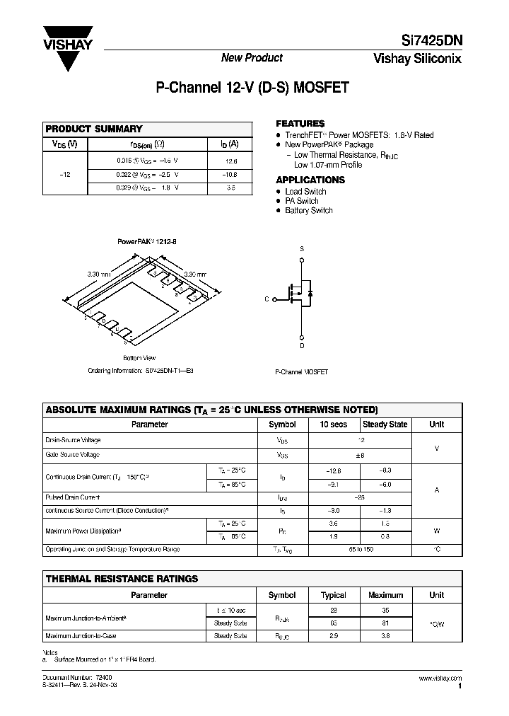 SI7425DN-T1-E3_1309157.PDF Datasheet