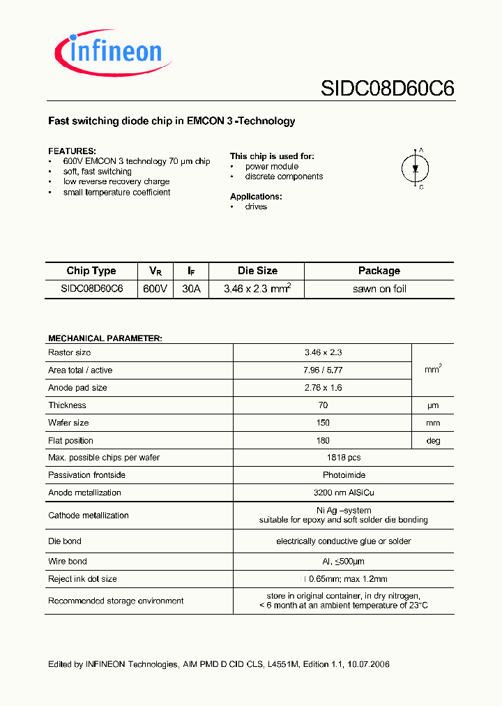 SIDC08D60C6_1309362.PDF Datasheet