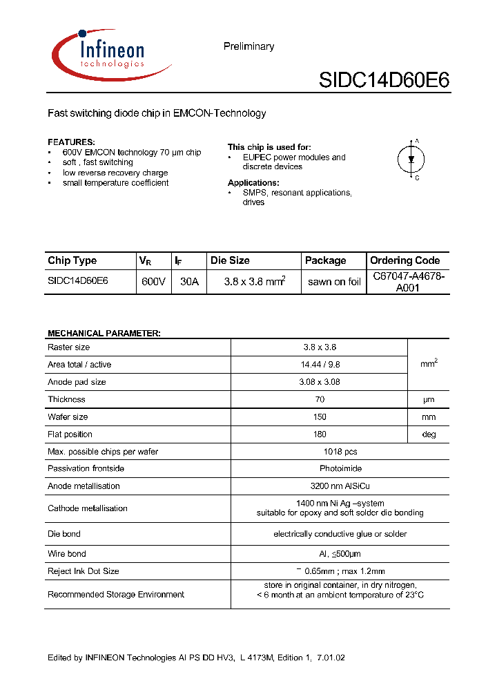 SIDC14D60E6_1309370.PDF Datasheet