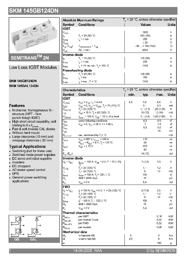 SKM145GB124DN_1309850.PDF Datasheet
