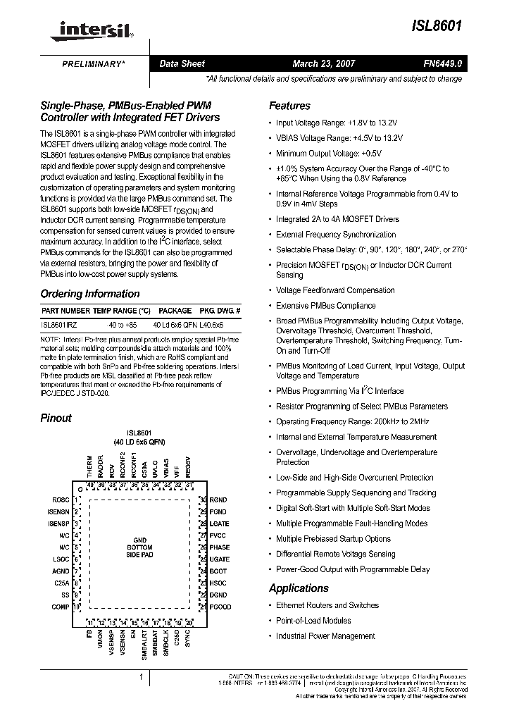 ISL8601_710777.PDF Datasheet