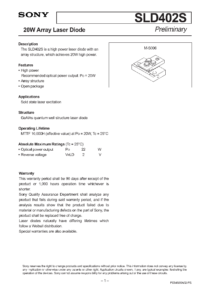 SLD402S_1310363.PDF Datasheet