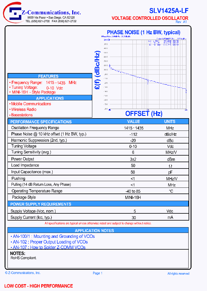 SLV1425A-LF_1310494.PDF Datasheet