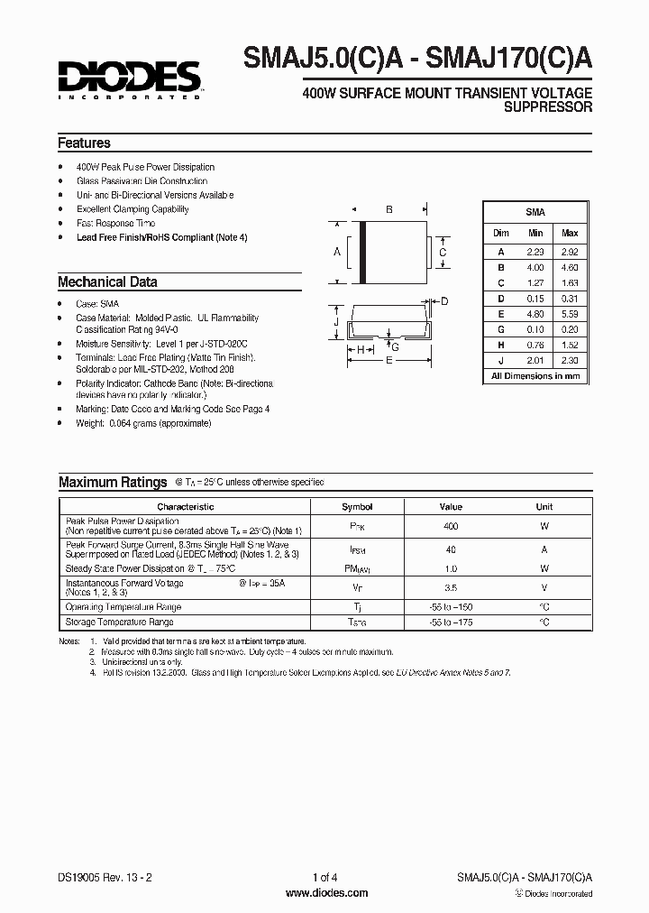 SMAJ90CA-13-F_1311106.PDF Datasheet