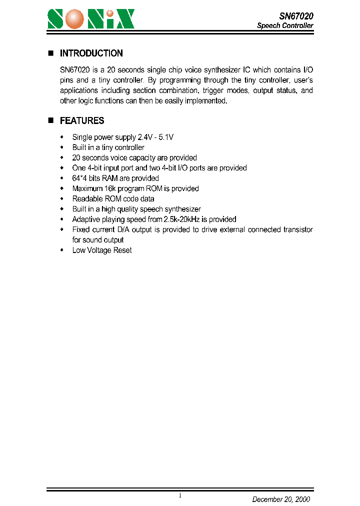 SN67020_1312007.PDF Datasheet
