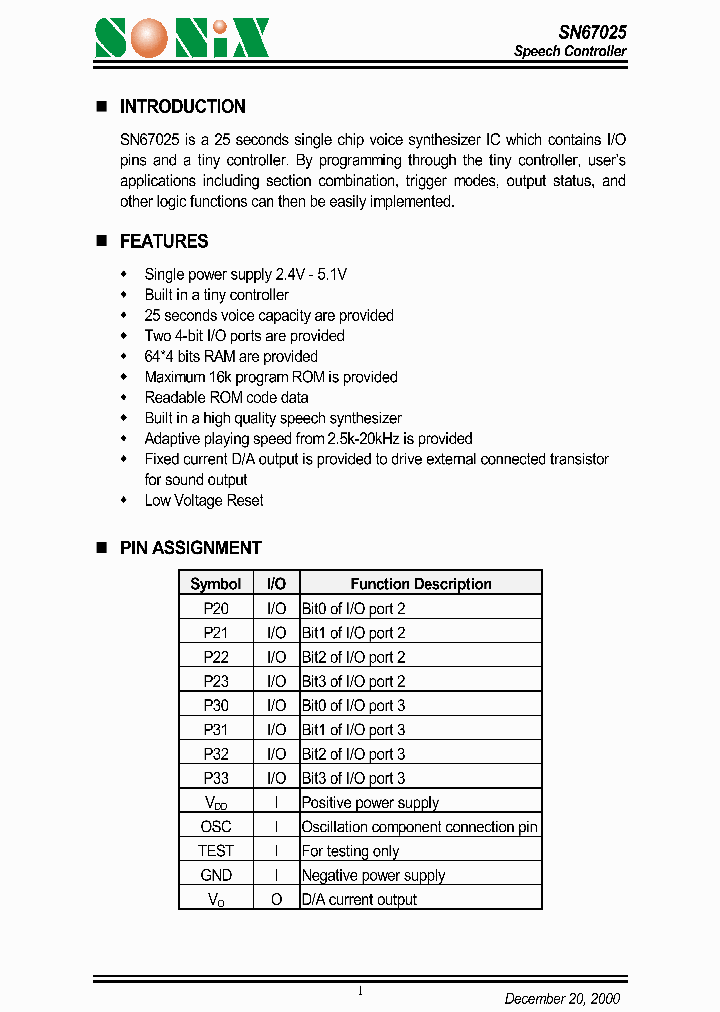SN67025_1312008.PDF Datasheet
