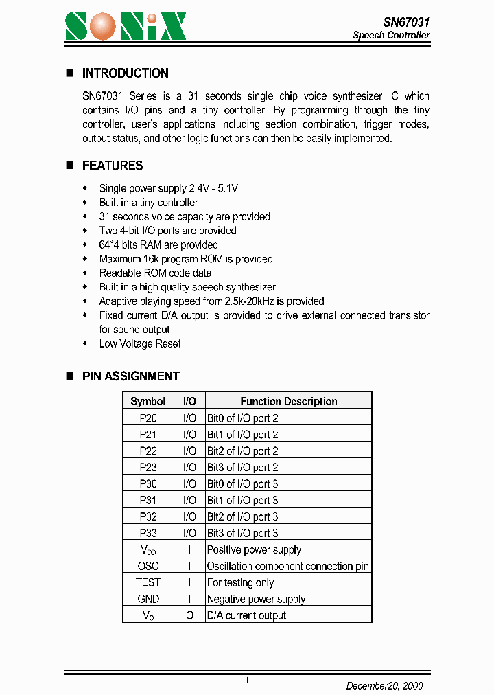 SN67031_1312010.PDF Datasheet