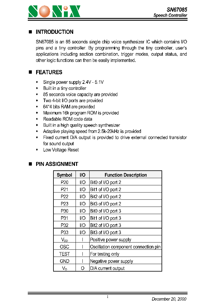 SN67085_1312013.PDF Datasheet