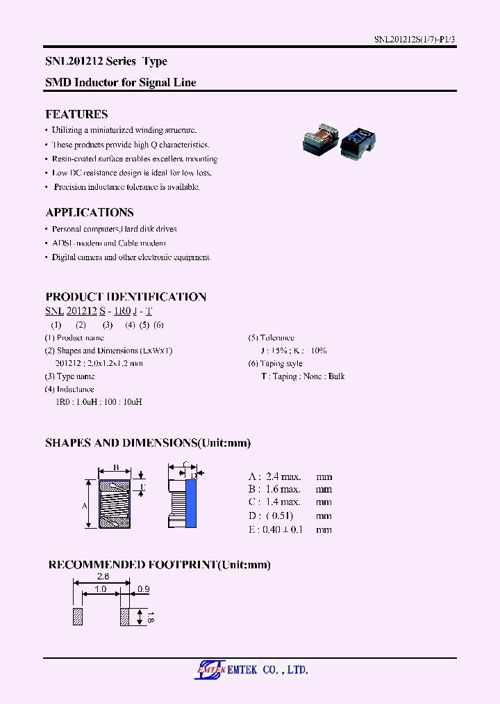 SNL201212S-R82K-T_1314608.PDF Datasheet