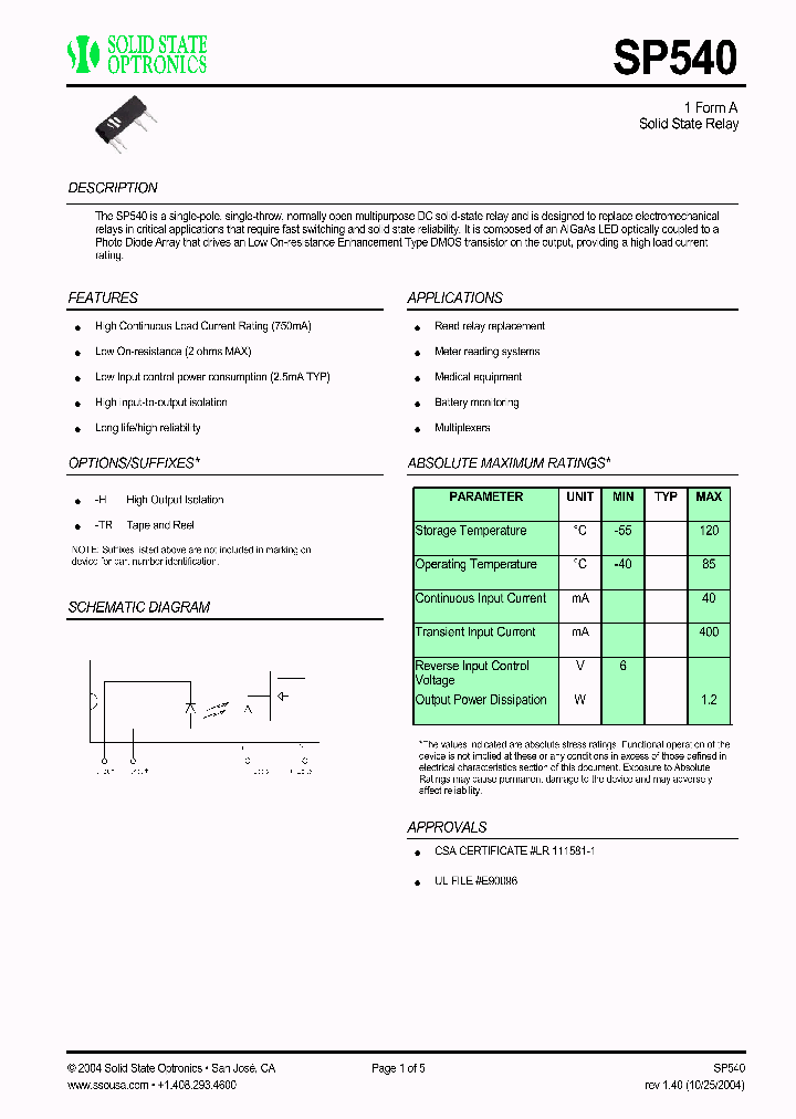 SP540_1144923.PDF Datasheet