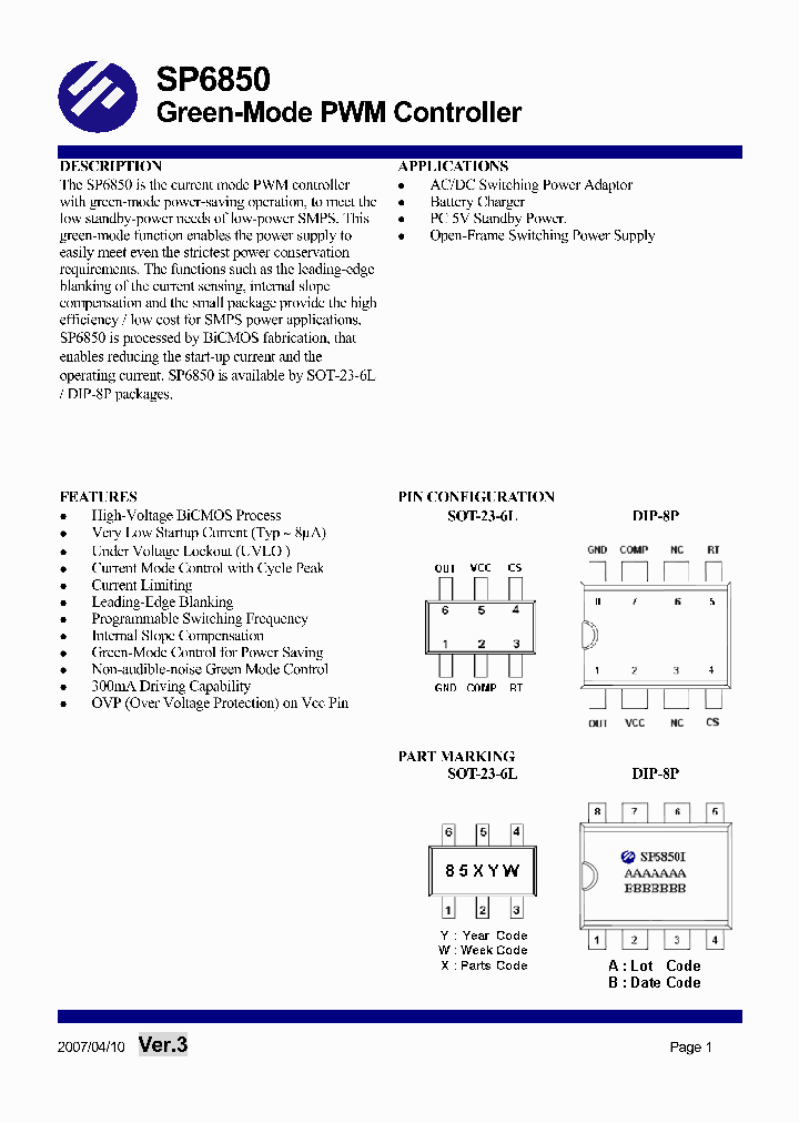 SP6850_1049153.PDF Datasheet