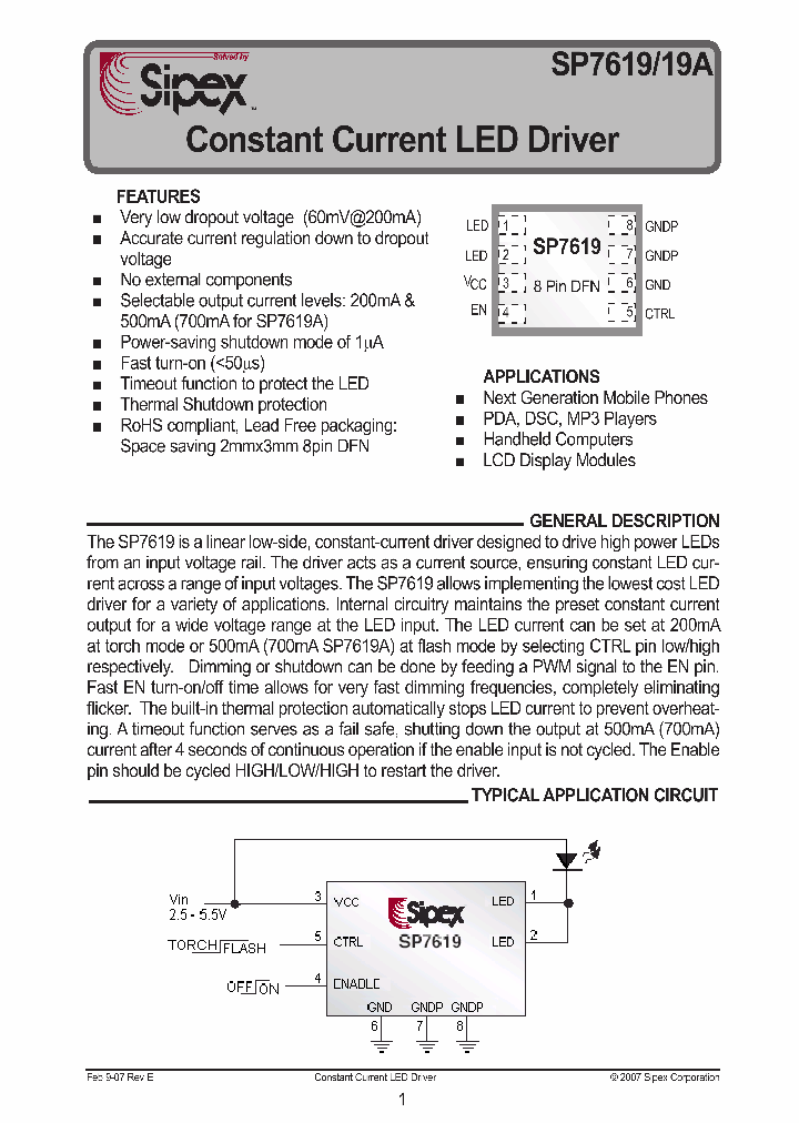 SP7619ERLTR_1315133.PDF Datasheet