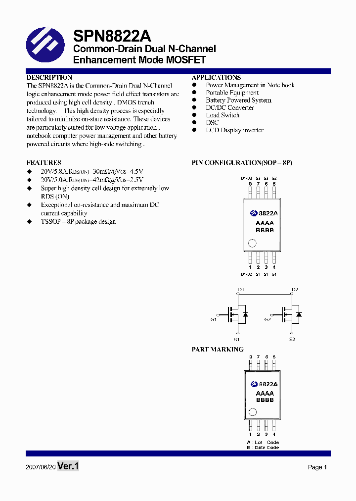 SPN8822ATS8TG_1315518.PDF Datasheet