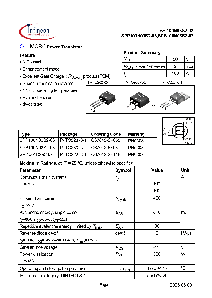 SPB100N03S2-03_1141200.PDF Datasheet