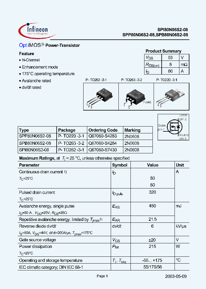 SPP80N06S2-08_1315618.PDF Datasheet