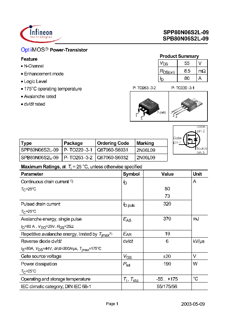 SPP80N06S2L-09_1315624.PDF Datasheet