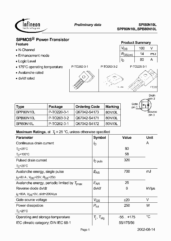 SPP80N10L_1315627.PDF Datasheet