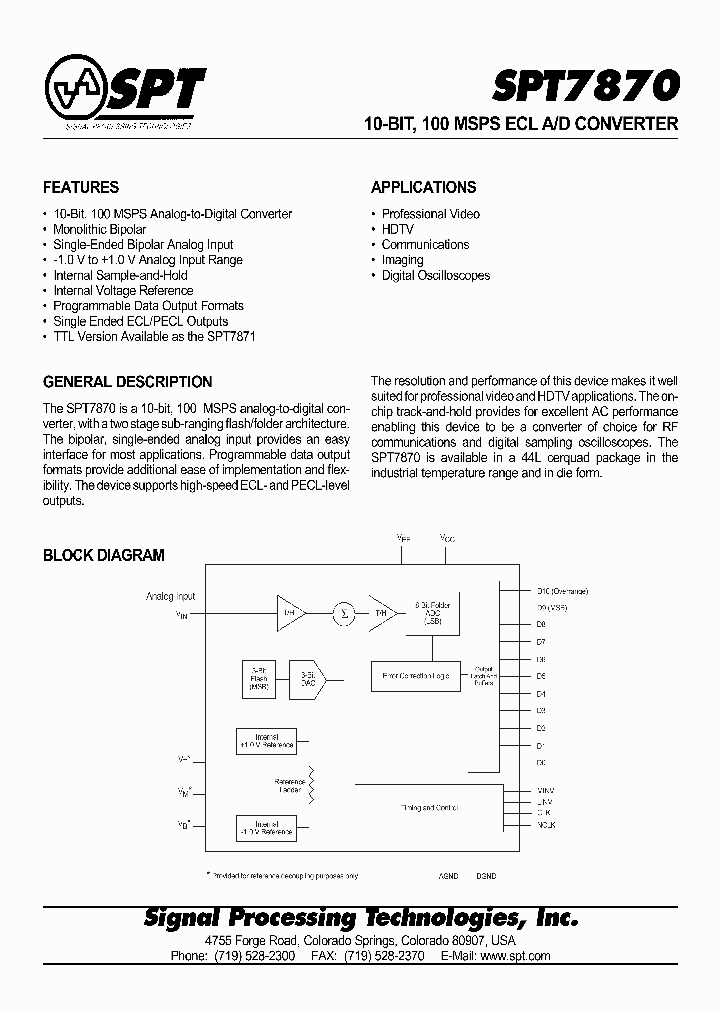 SPT7870SIQ_1315699.PDF Datasheet