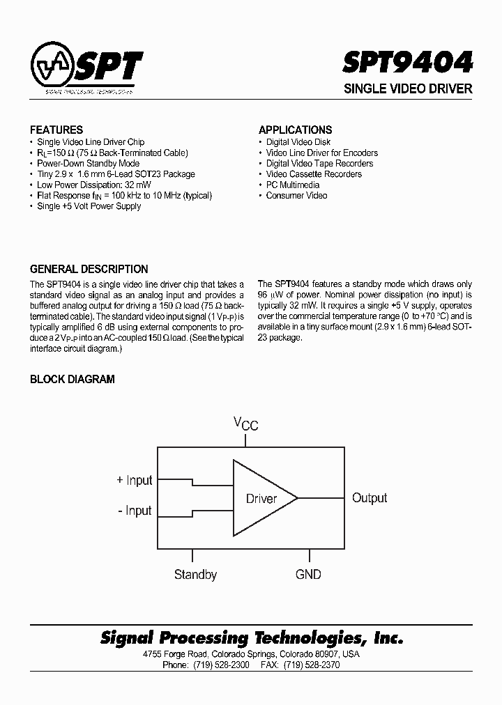 SPT9404SCL_1315711.PDF Datasheet