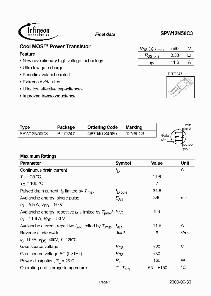SPW12N50C3_1315756.PDF Datasheet