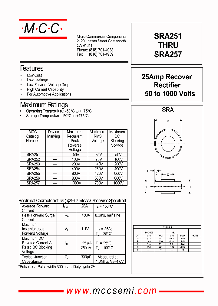 SRA257_1316212.PDF Datasheet