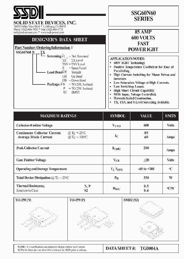 SSG60N60NUB_1316703.PDF Datasheet