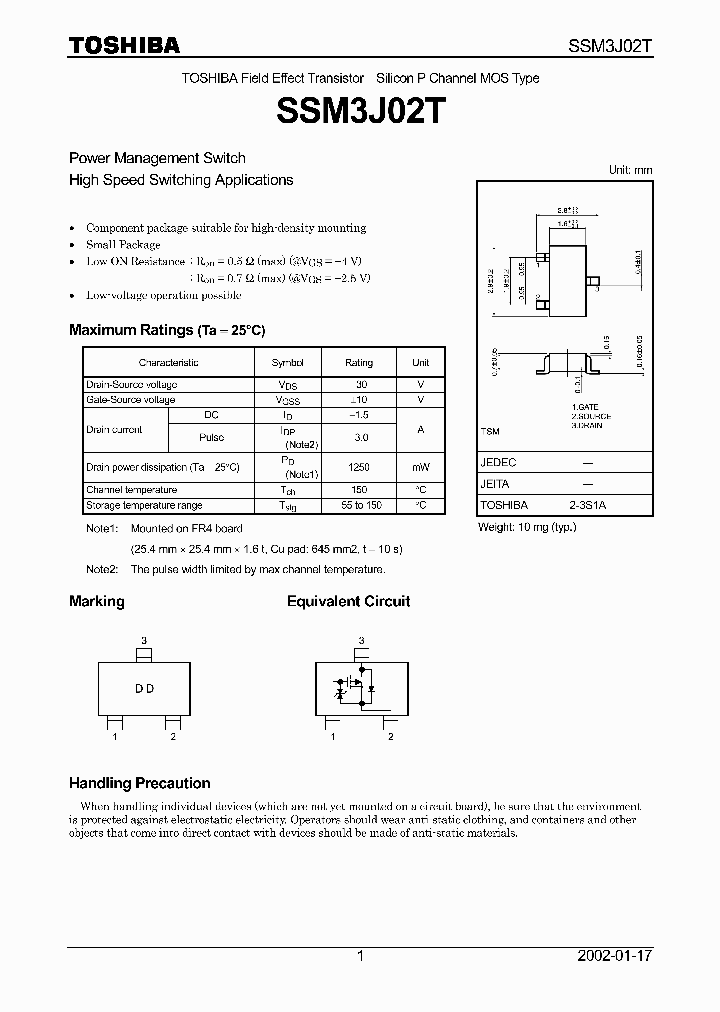 SSM3J02T_1316792.PDF Datasheet