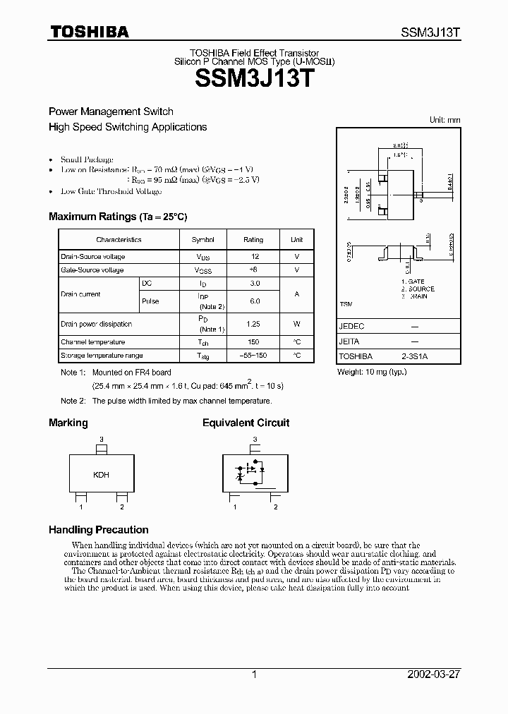 SSM3J13T_1316794.PDF Datasheet