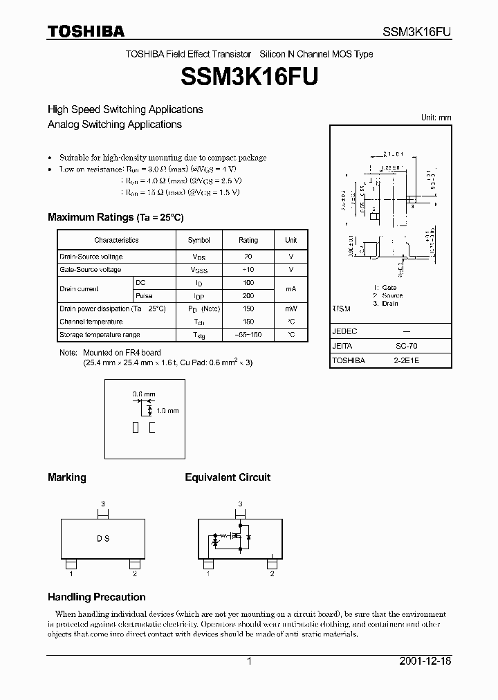 SSM3K16FU_1148289.PDF Datasheet