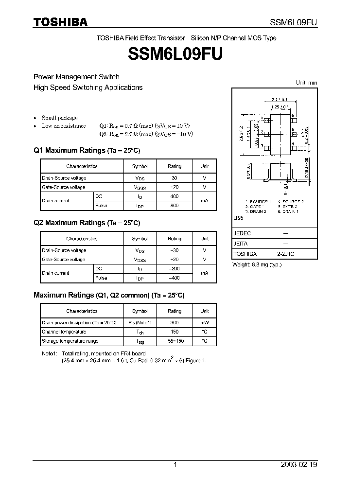 SSM6L09FU_1316819.PDF Datasheet