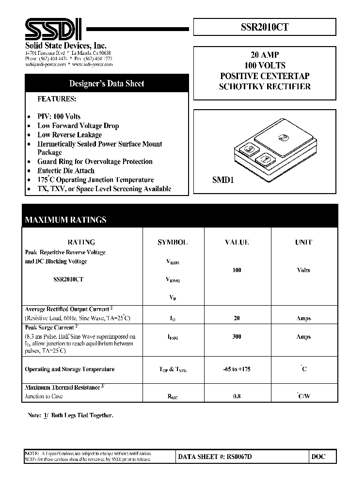 SSR2010CT_1316906.PDF Datasheet