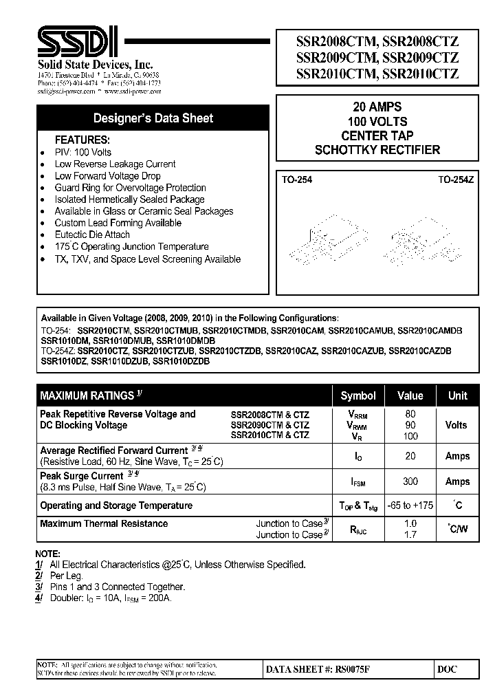 SSR2010CTZ_1316911.PDF Datasheet