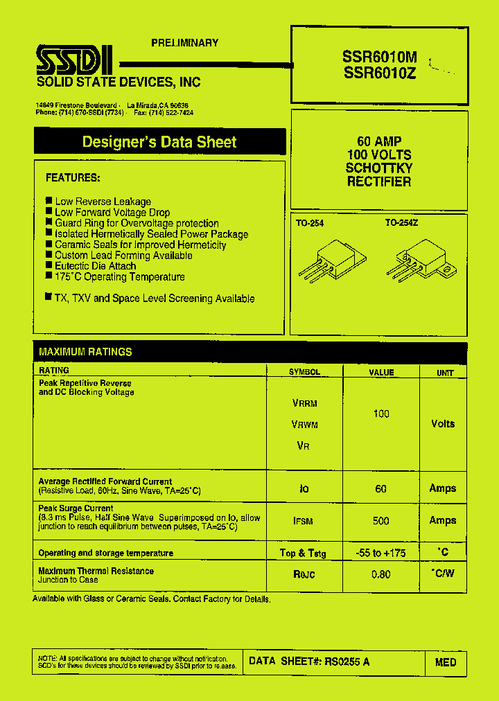 SSR6010Z_1316932.PDF Datasheet
