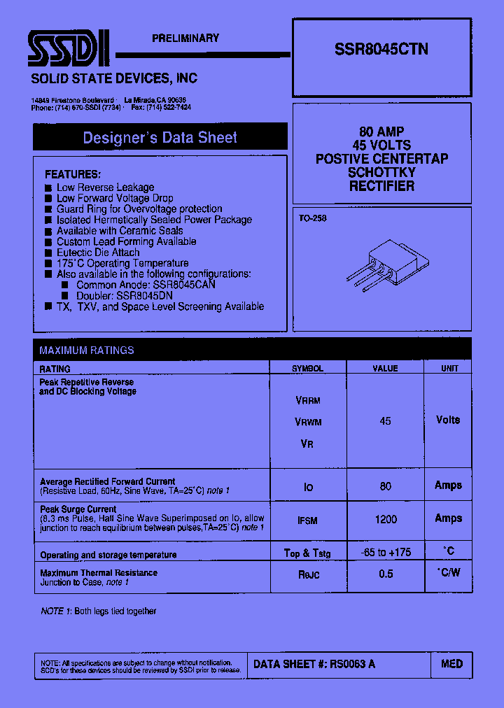 SSR8045CTN_1316935.PDF Datasheet
