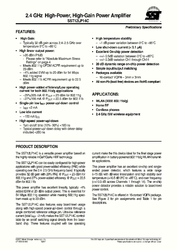 SST12LP14C-QVCE-K_1316962.PDF Datasheet