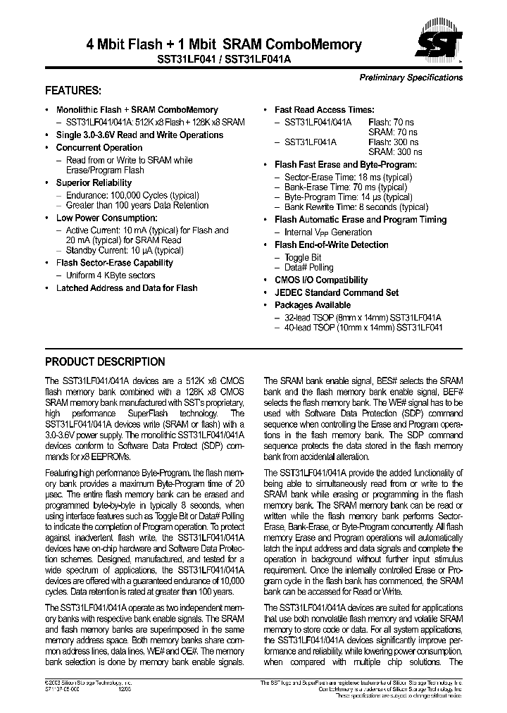 SST31LF04103_1317009.PDF Datasheet