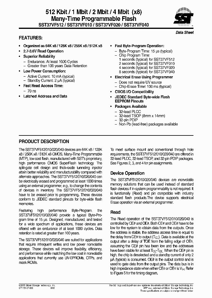 SST37VF51206_1317036.PDF Datasheet