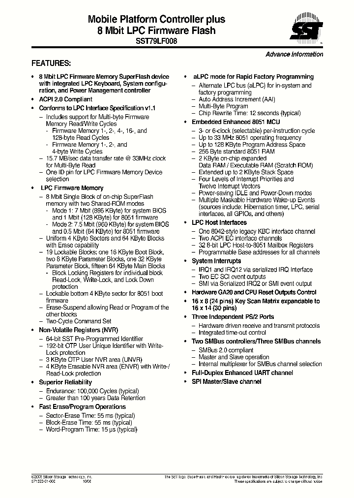 SST79LF008-33-C-LRRF_1317095.PDF Datasheet