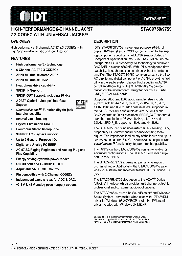 STAC9758_1073481.PDF Datasheet