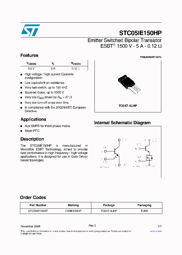 STC05IE150HP_1107407.PDF Datasheet