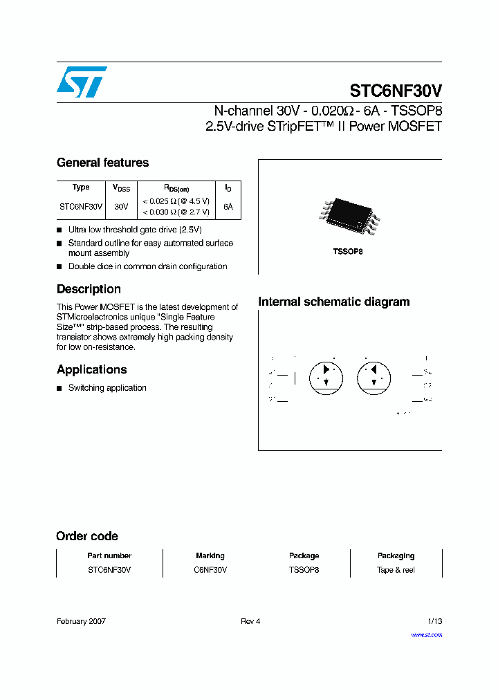 STC6NF30V07_1317975.PDF Datasheet