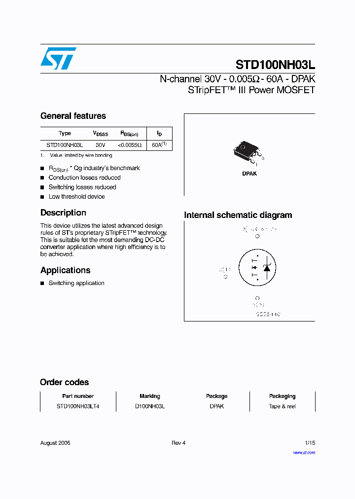 STD100NH03L06_1182483.PDF Datasheet