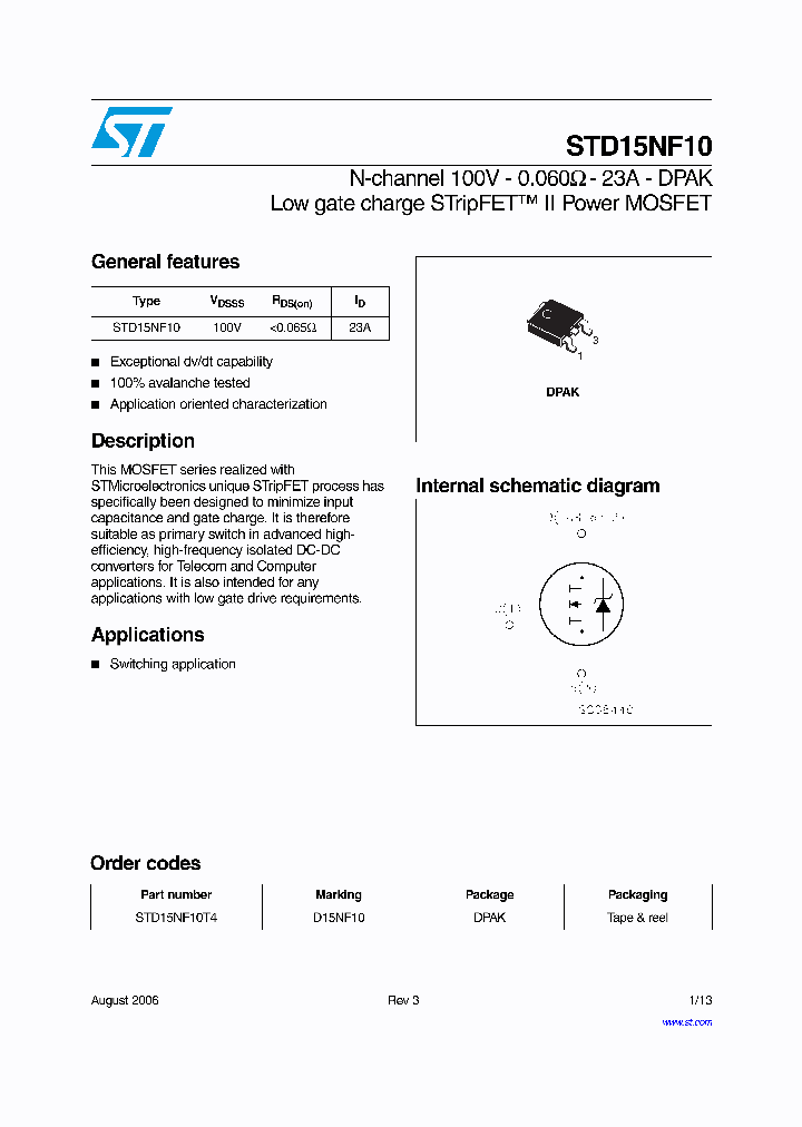 STD15NF10_1054424.PDF Datasheet